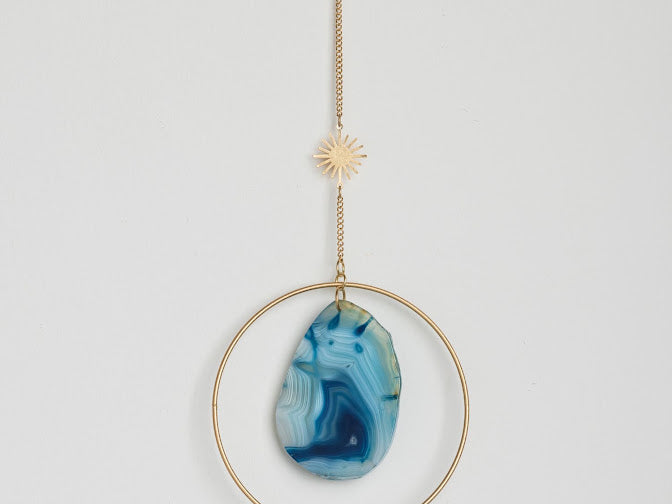 Stone Suncatcher - Sun/Blue Agate