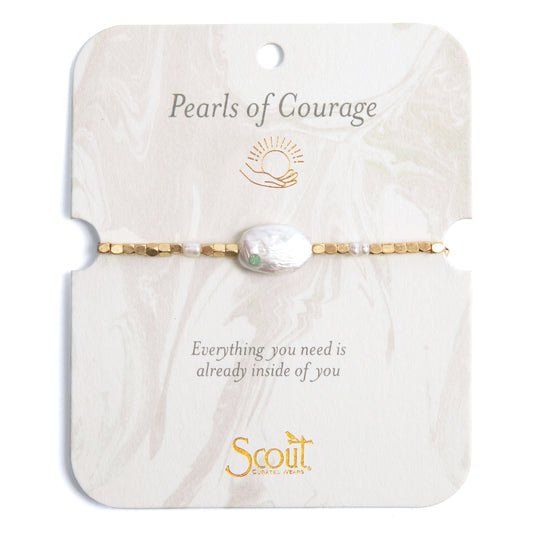 Pearl Affirmation Bracelet-Courage