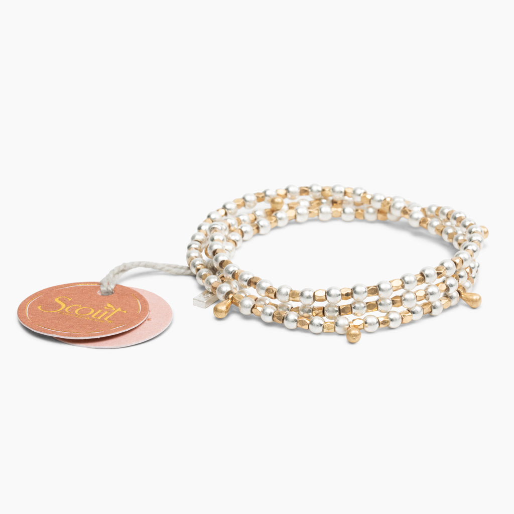 Metal Wrap-Silver & Gold Classic Teardrop