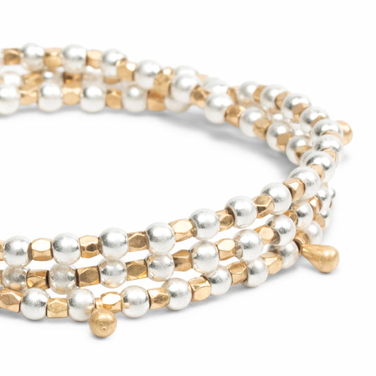 Metal Wrap-Silver & Gold Classic Teardrop