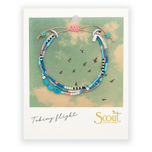 Mixed Media Bracelet - Sky/Turquoise/Silver