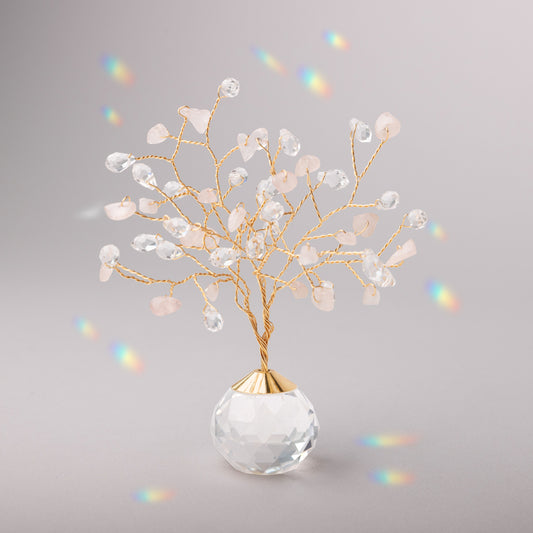 Suncatcher Tree of Life - Rose Quartz