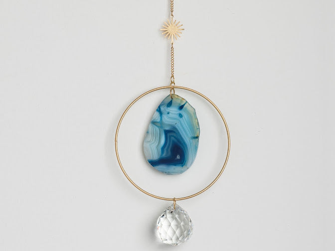 Stone Suncatcher - Sun/Blue Agate