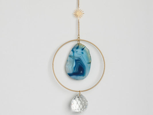 Stone Suncatcher - Sun/Blue Agate