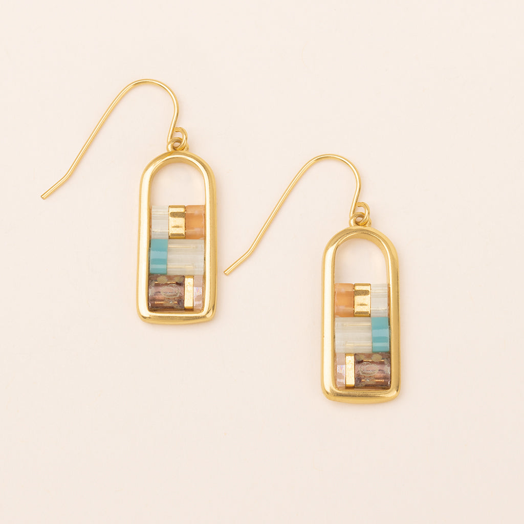 Good Karma Miyuki Earring - Mint/Peach/Gold