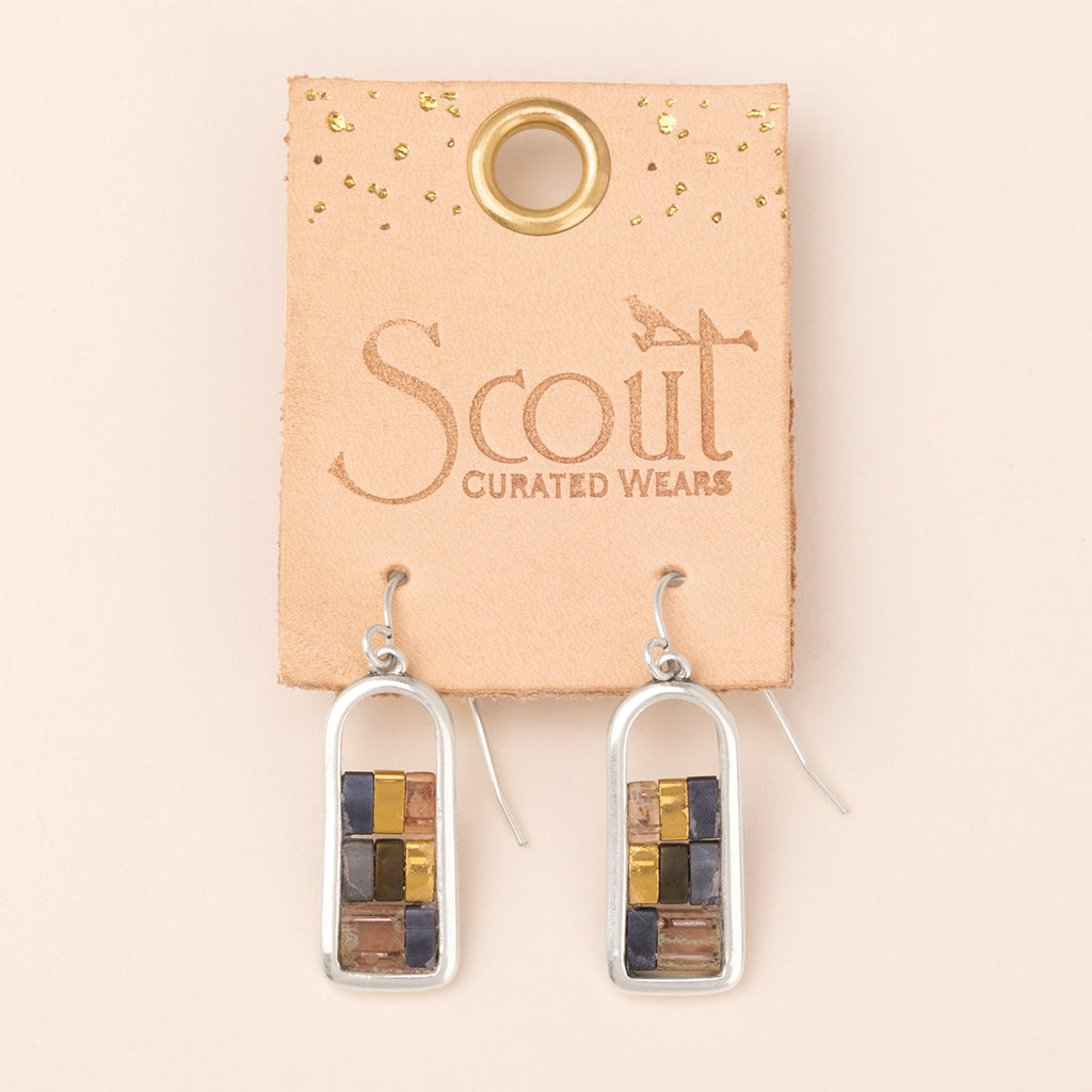 Good Karma Miyuki Earring - Gunmetal/Silver