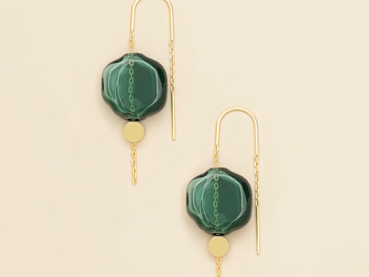 Refined Glass Organic Threader - Teal/Gold