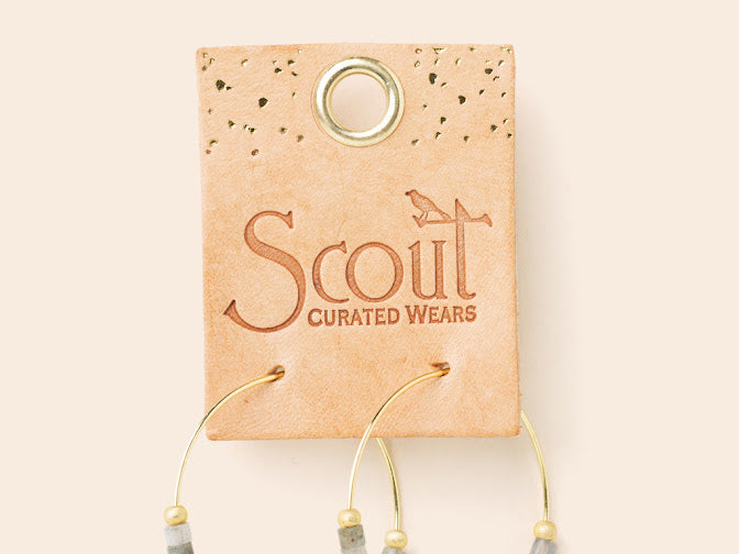 Stone Disc Hoop Earring - Labradorite/Gold