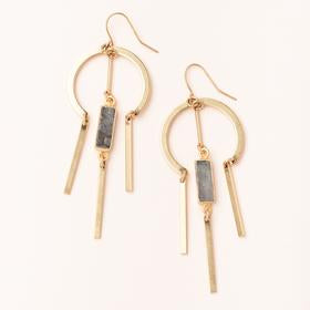 Dream Stone Earring-Labradorite/Gold