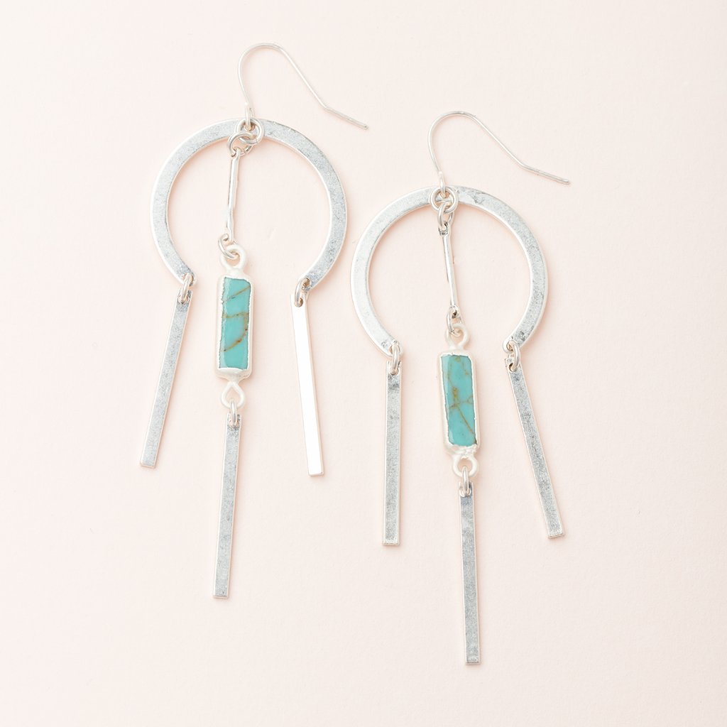 Dream Stone Earring-Turquoise/Silver