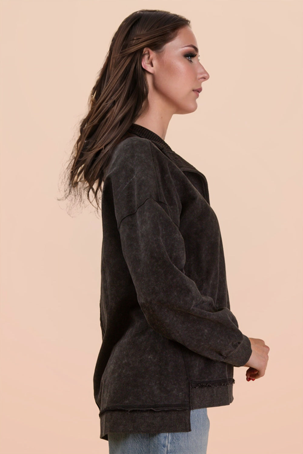 The Cozy Half Button Top