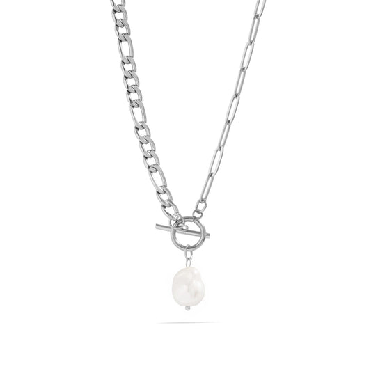 Toggle Clasp Freshwater Pearl Charm Necklace