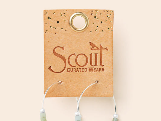 Stone Disc Hoop Earring - Amazonite/Silver