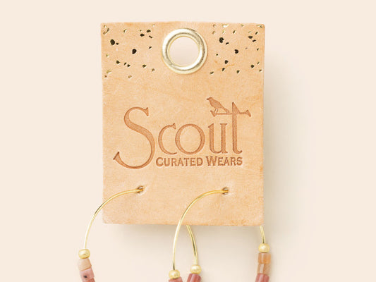 Stone Disc Hoop Earring - Rhodonite/Gold