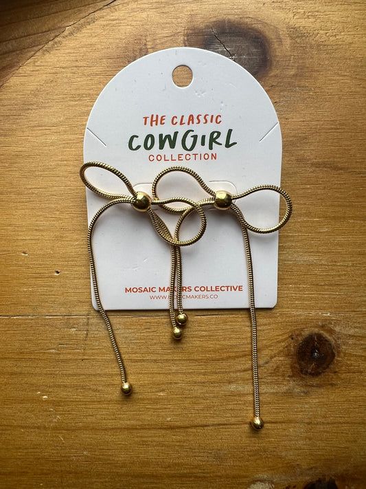 Lasso Bow Dangle Earrings