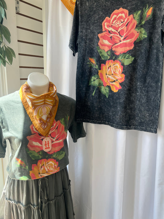 Painted Roses Boyfriend Tee