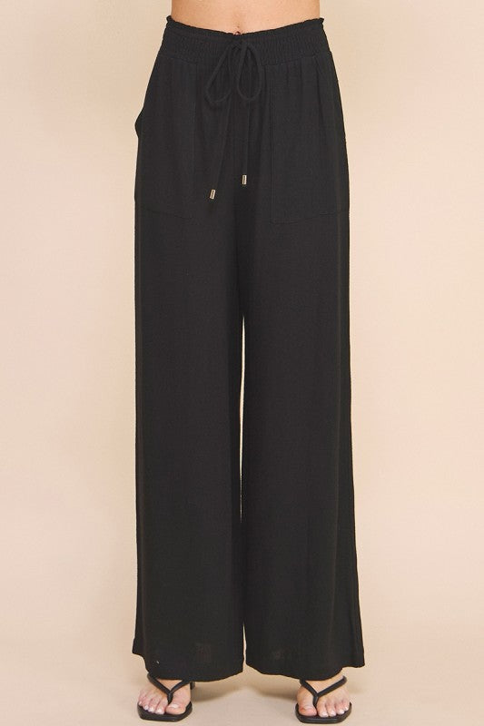 The Harbor Smock Waist Pant - Black