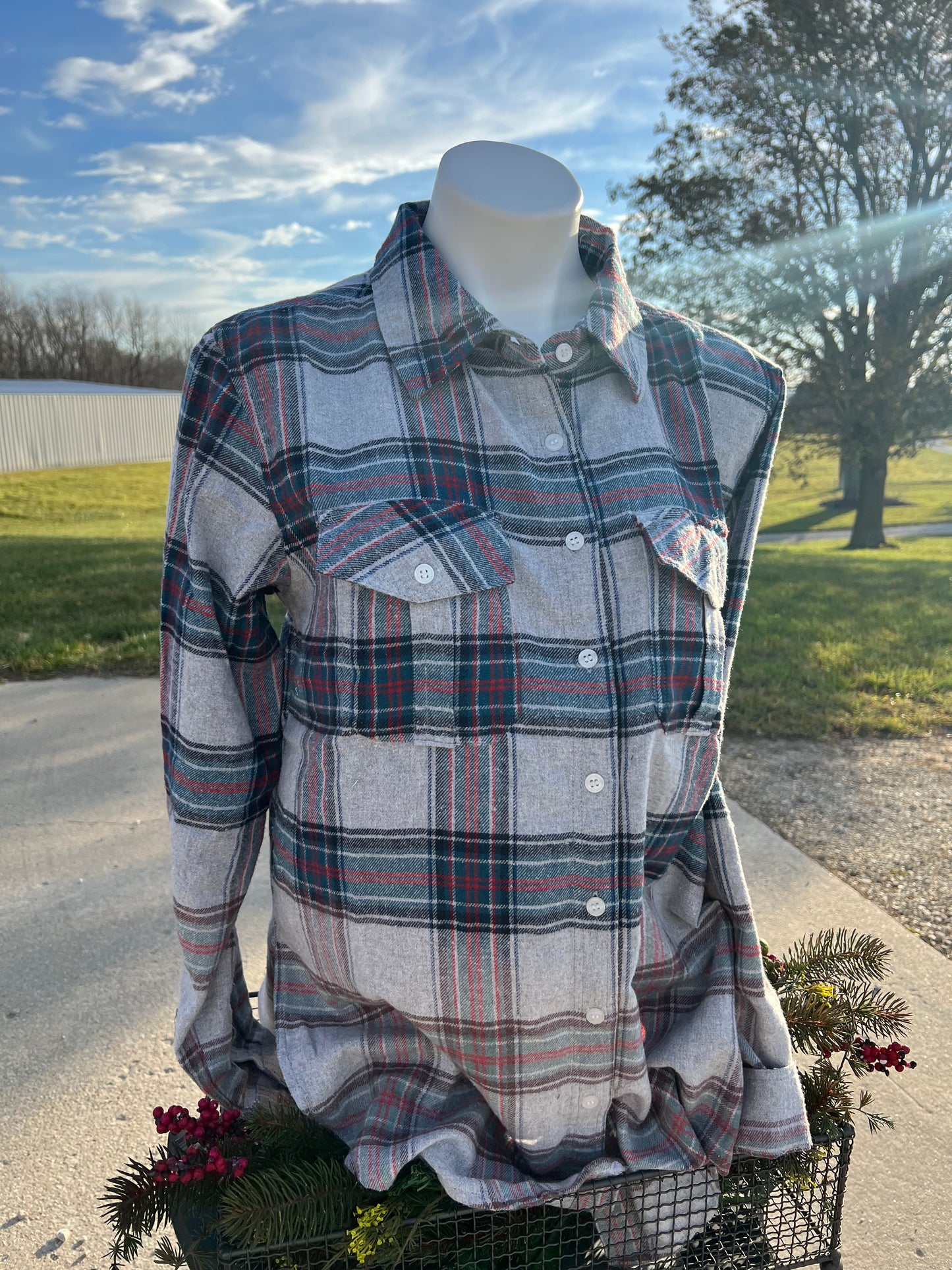 Grey, Blue & Red Plaid Flannel – The Midwest Mercantile