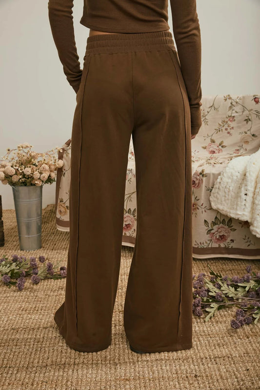 Easy Living Wide Leg Pants - Brown