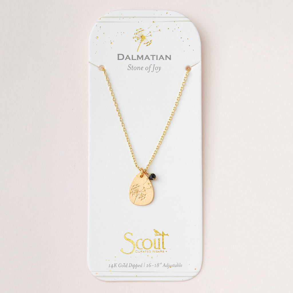 Stone Intention Charm Necklace - Dalmatian/Gold