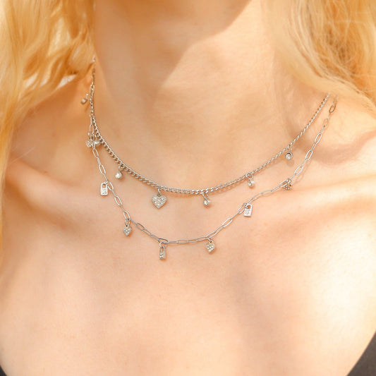 Heart & Lock Charm Necklace