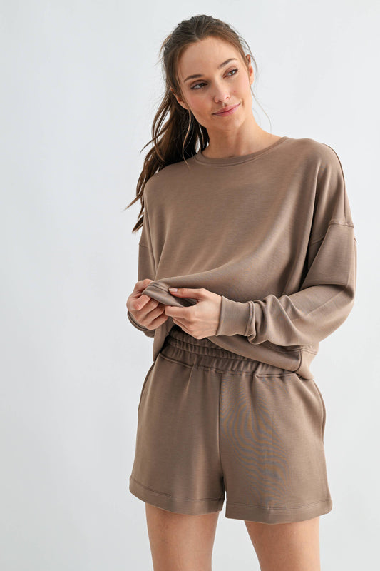 Laguna Dropped Shoulder Sweatshirt: Silken Taupe