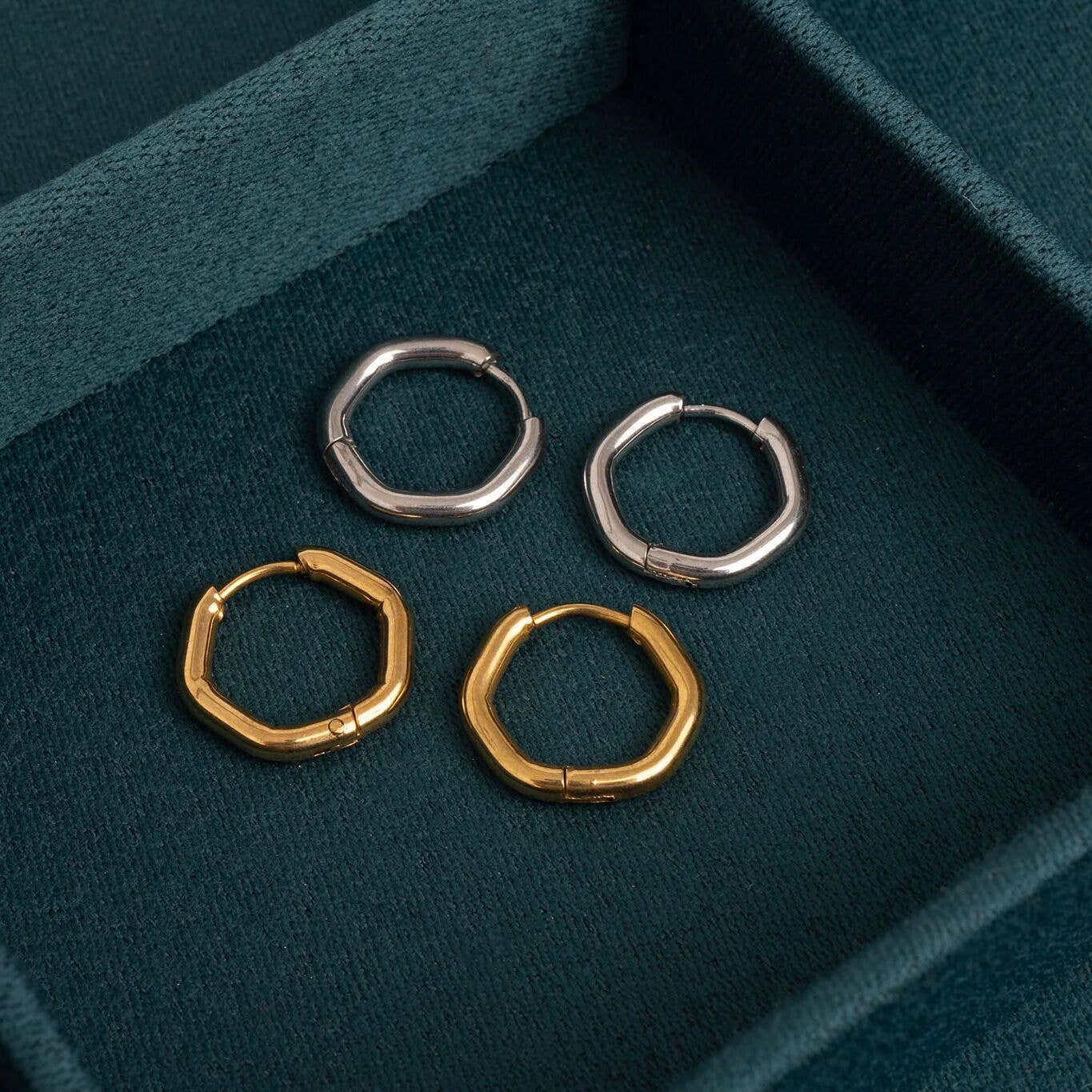 Rounded Geometric Hoop Earrings