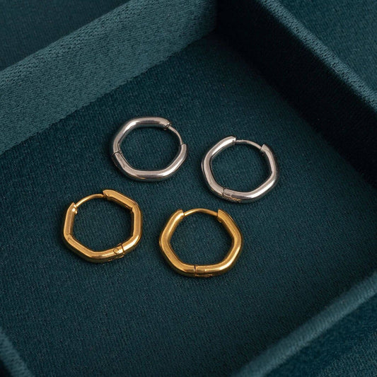 Rounded Geometric Hoop Earrings