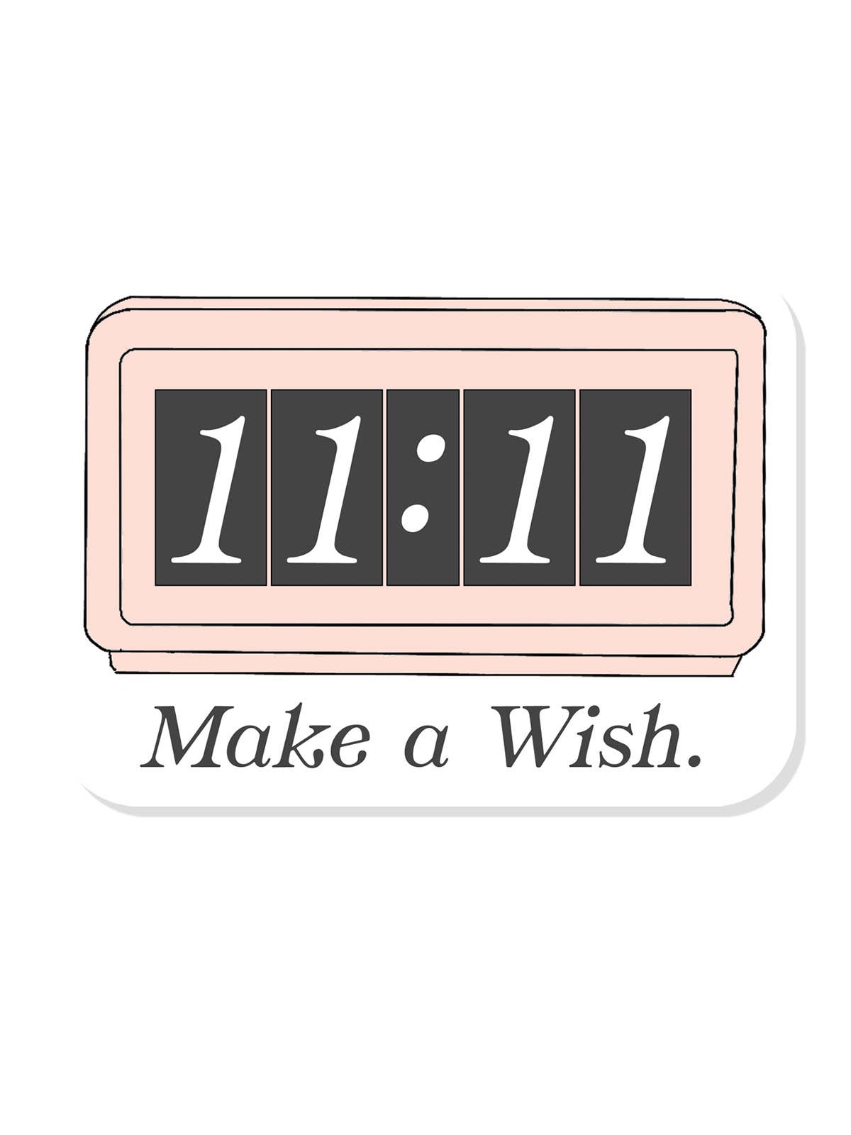 Retro Clock 11:11 "Make a Wish" Vinyl Sticker