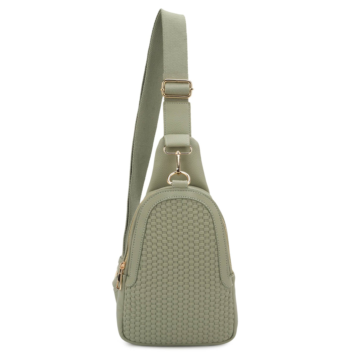 Gemma Woven Sling Bag: Sage