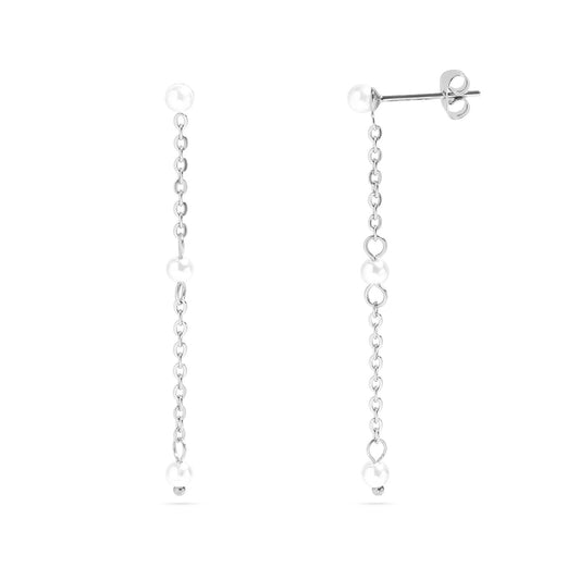 Pearl Chain Dangle Earrings