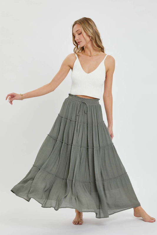 Olive Grove Maxi Skirt