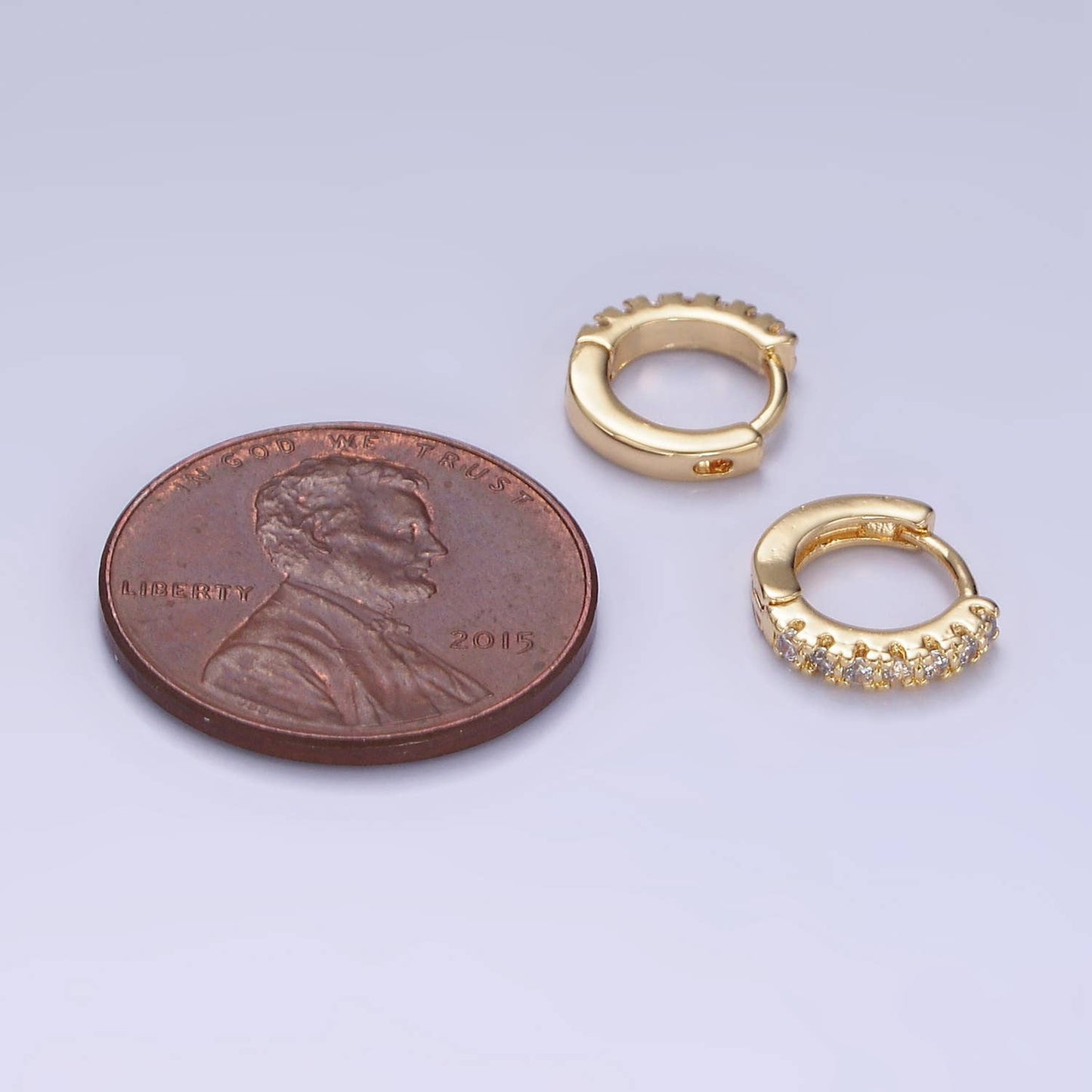 Micro Pave CZ Huggie Earrings 10mm