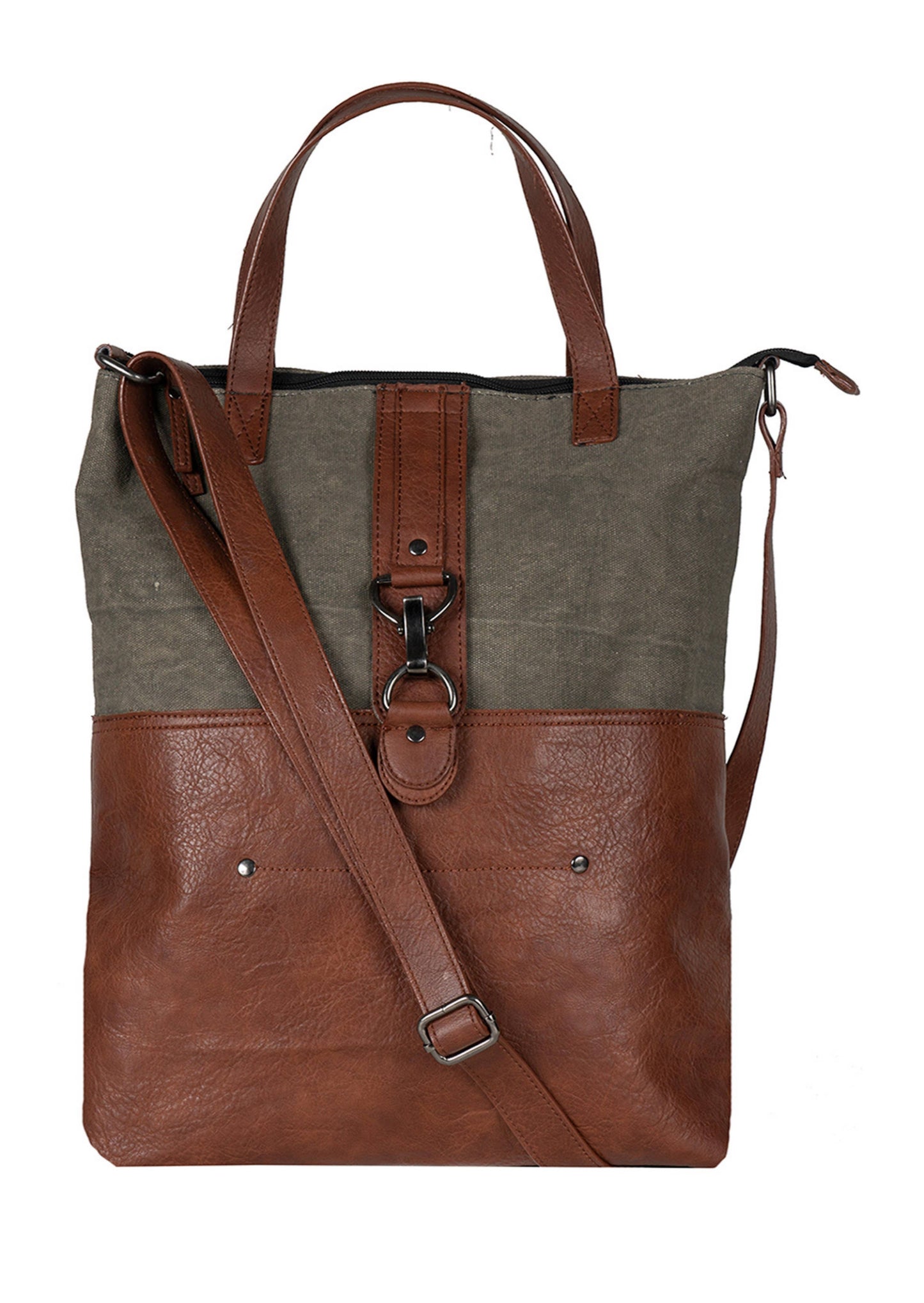 Jamie Up-Cycled Canvas Convertible Tote