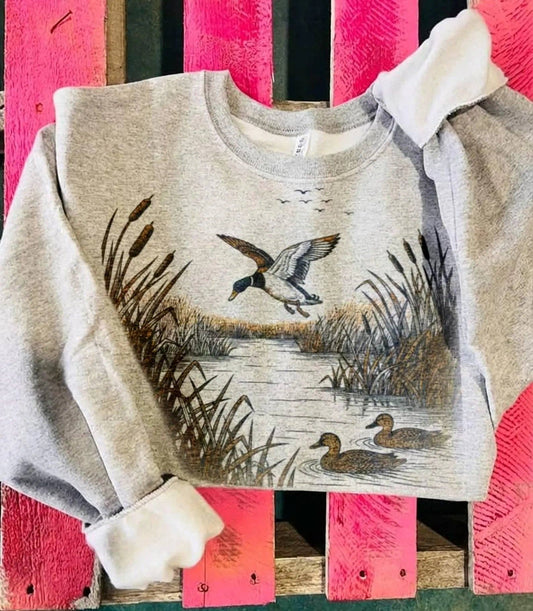 Vintage Look Mallard Duck Sweatshirt