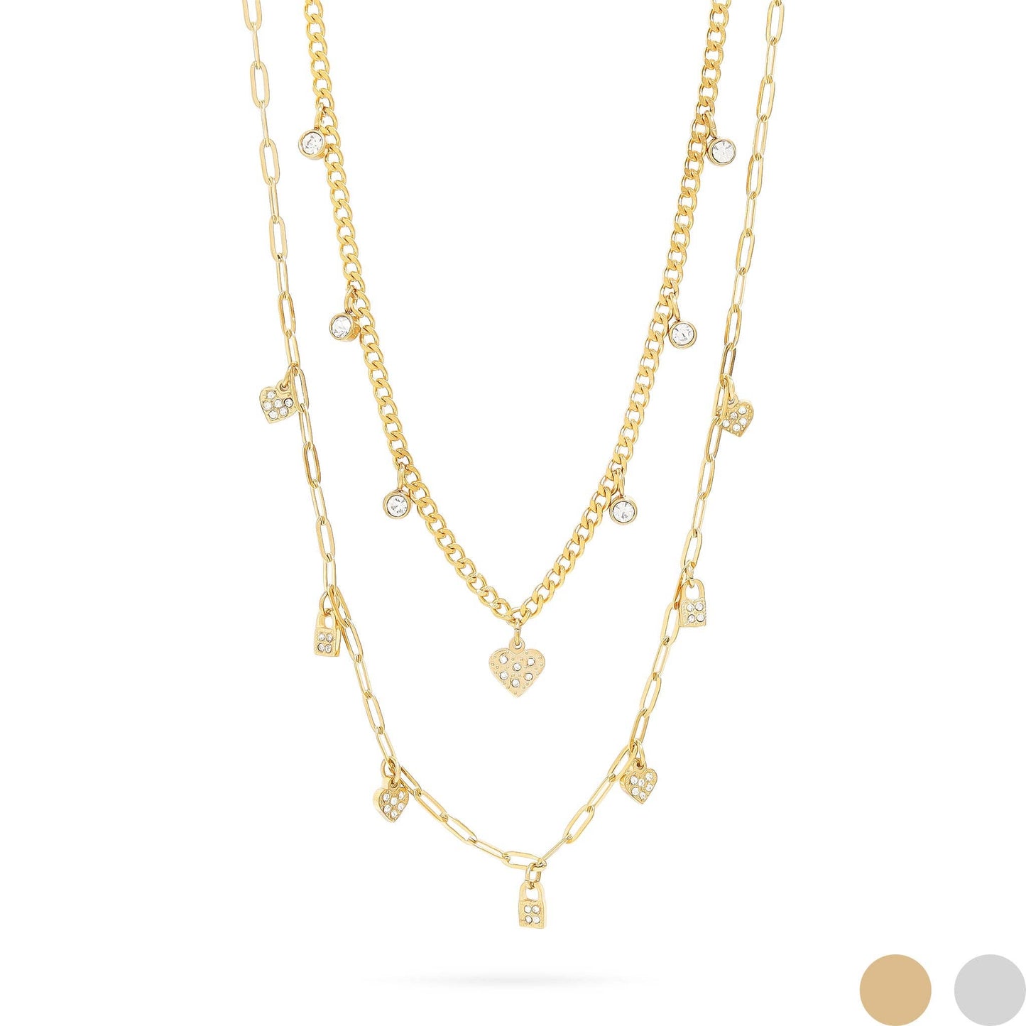 Heart & Lock Charm Necklace