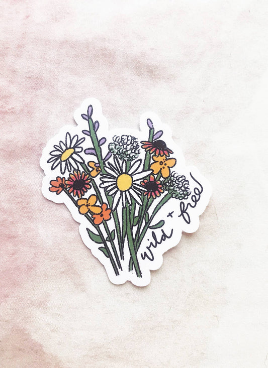“Wild and Free Wildflower” Sticker