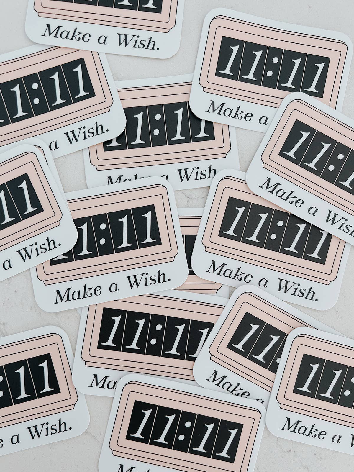 Retro Clock 11:11 "Make a Wish" Vinyl Sticker