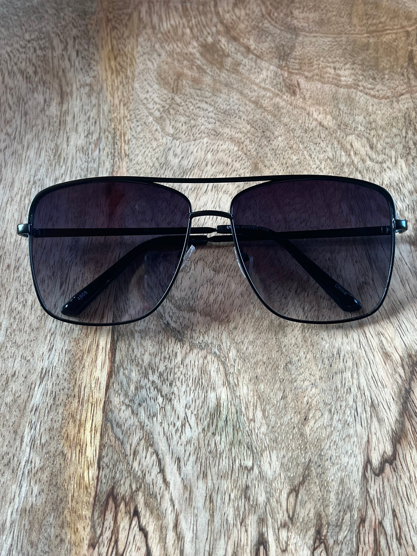 Oversized Square Sunglasses-Black