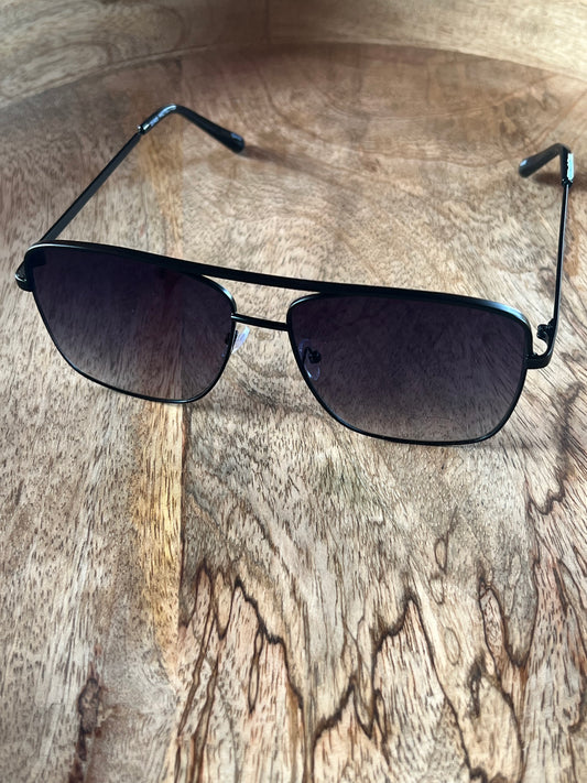 Oversized Square Sunglasses-Black