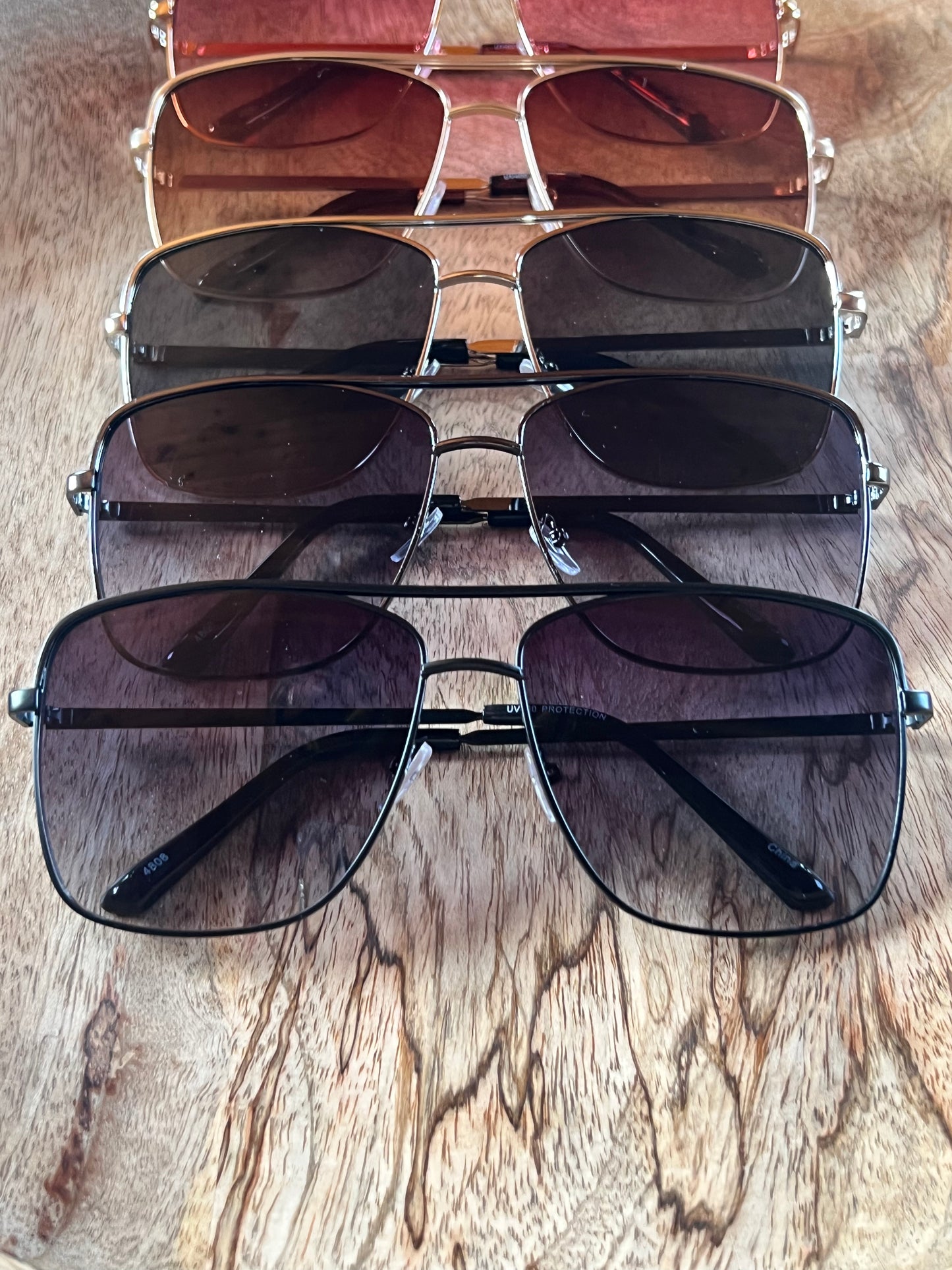 Oversized Square Sunglasses-Black