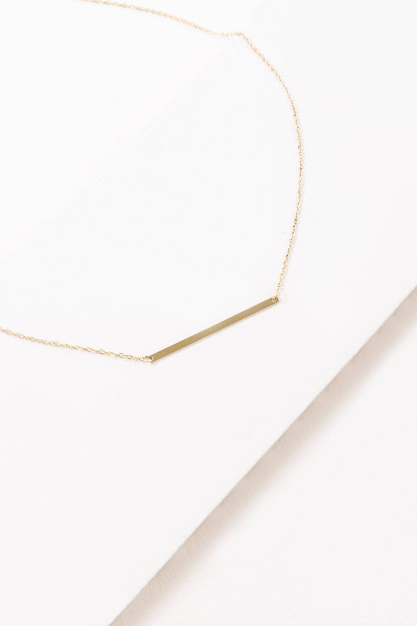 Modern Minimalist Bar Necklace (14K)