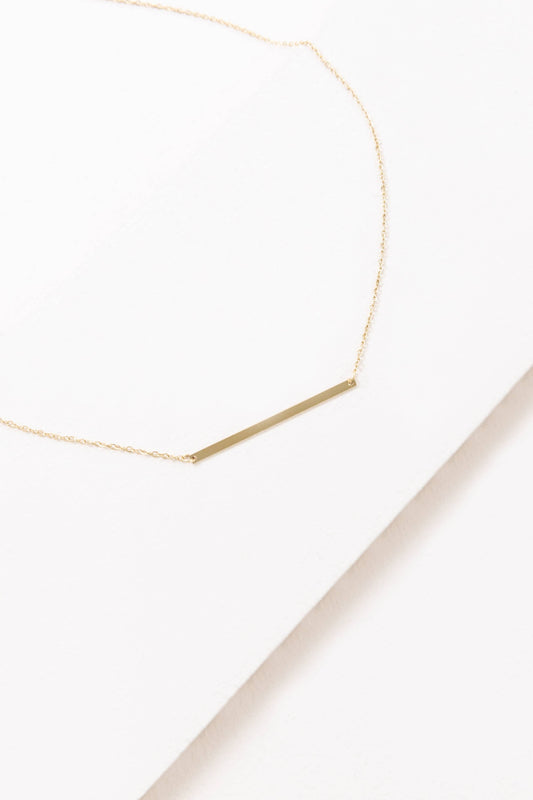 Modern Minimalist Bar Necklace (14K)