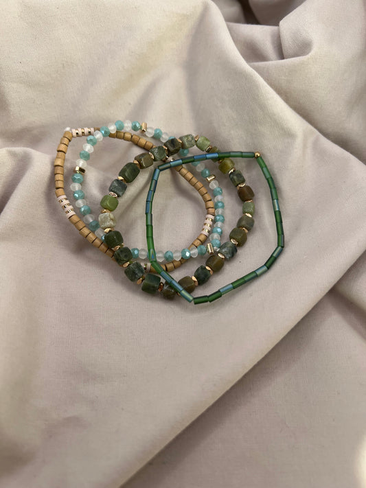 green beaded bracelet