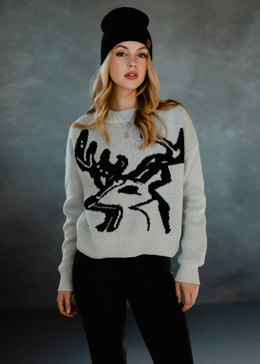 Lt. Grey Elk Sweater